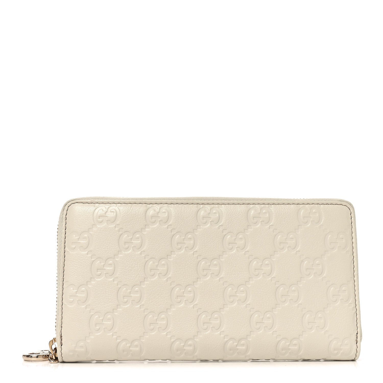 Guccissima GG Pierce Zip Around Wallet White