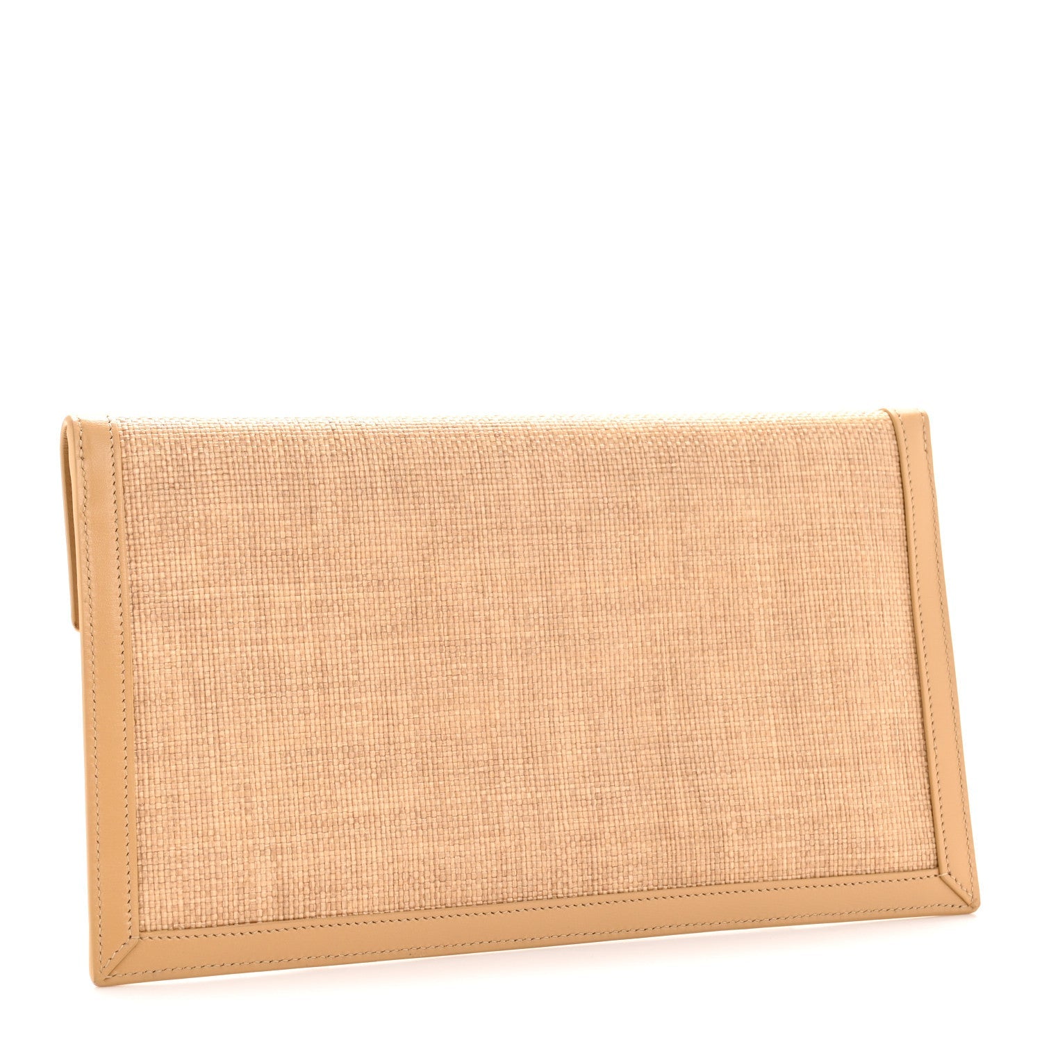 Micro Raffia Uptown Pouch Natural Hay Blush