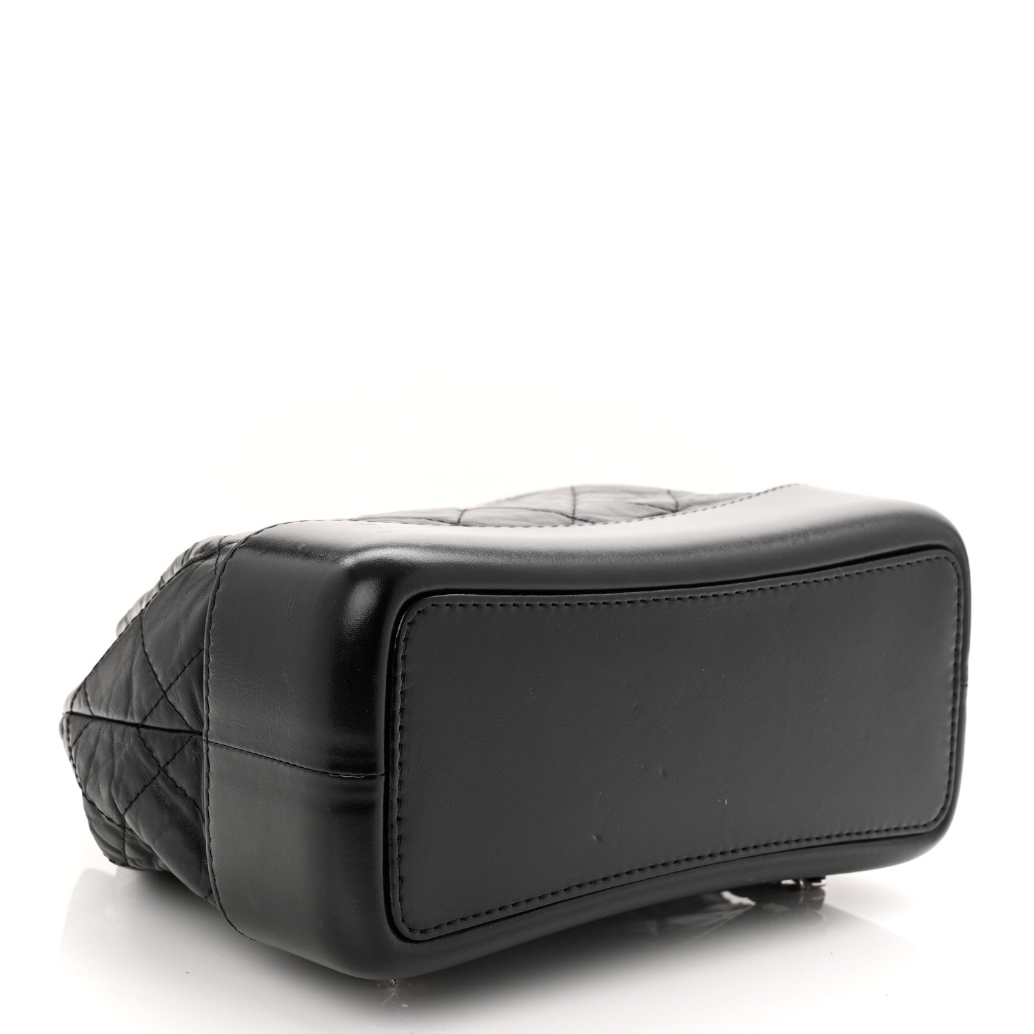 Aged Calfskin Quilted Small Gabrielle Backpack Black