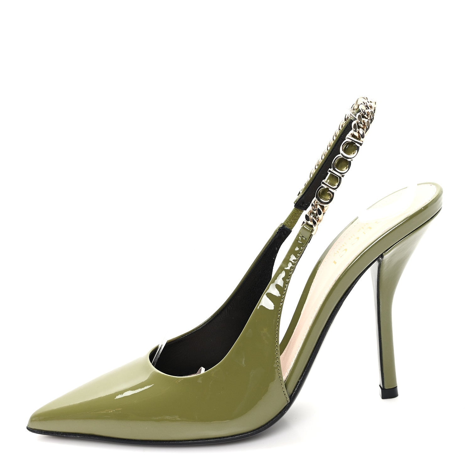 Vernice Crystal Nappa Charlotte Signoria 105 Slingback Pumps 36 Herbs Light Green