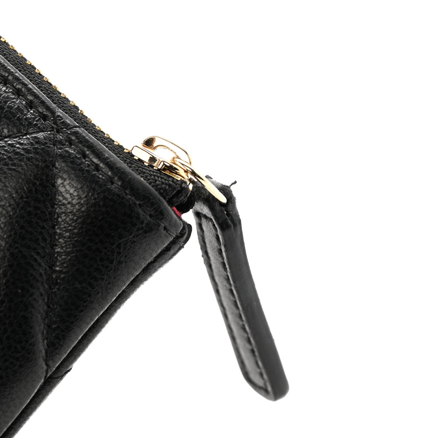 Shiny Goatskin Quilted Small Chanel 19 Pouch Black