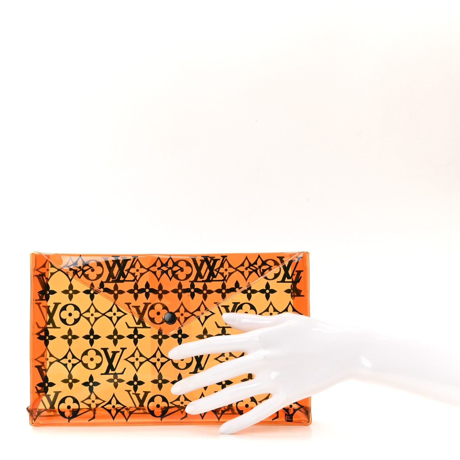 PVC Monogram Printed Envelope Pouch Orange
