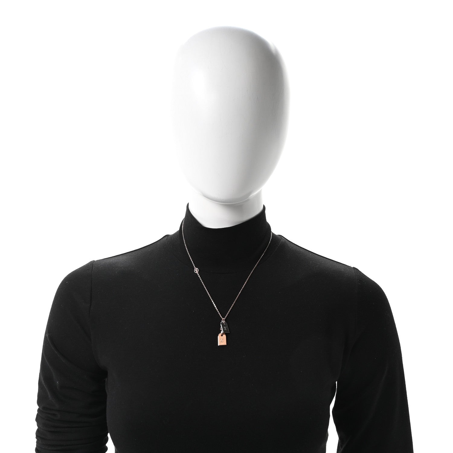 Crystal Precious Nanogram Name Tag Necklace Rose Gold Silver
