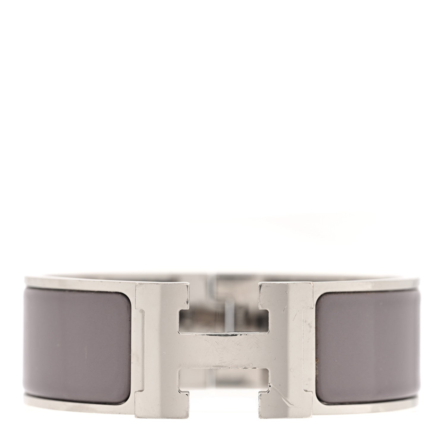 Enamel Wide Clic Clac H Bracelet PM Marron Glace
