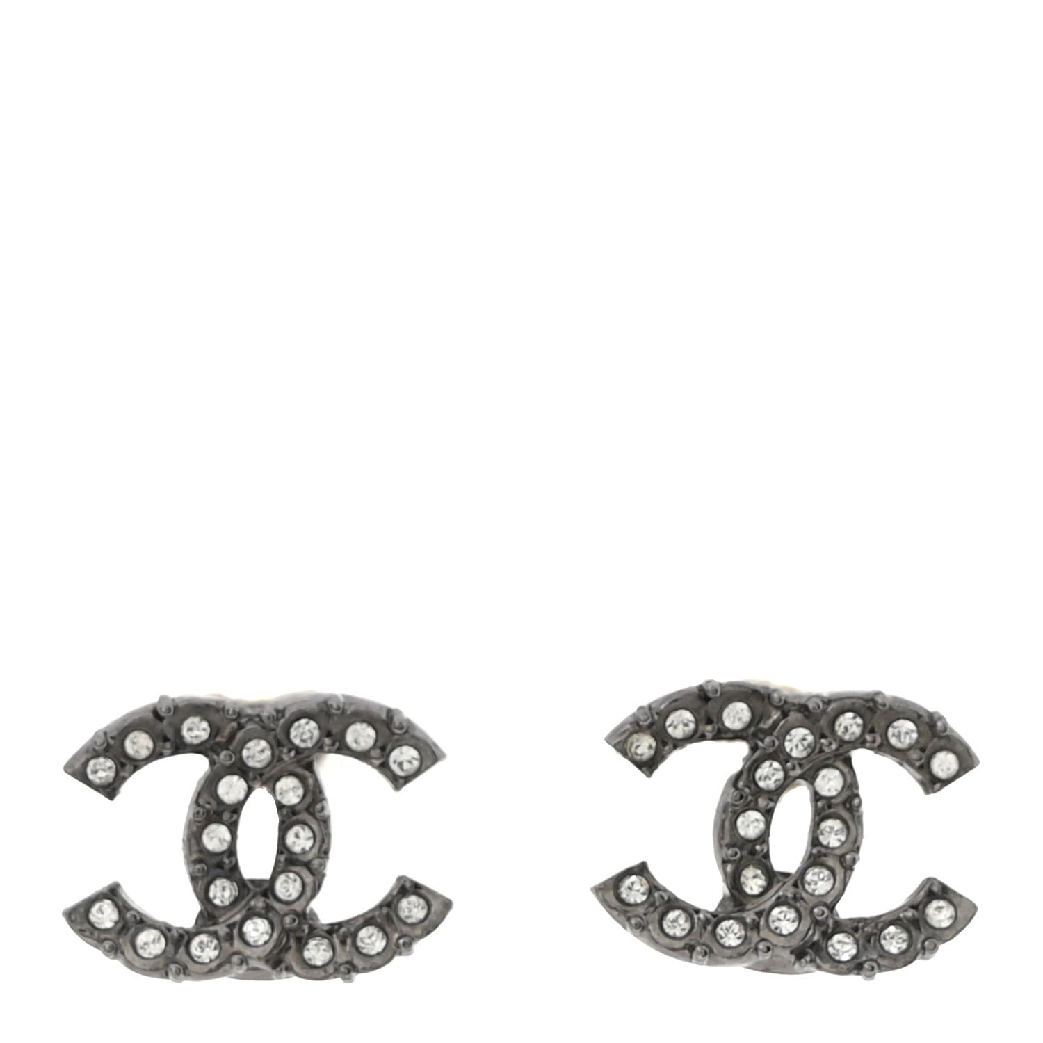 Crystal CC Earrings Silver