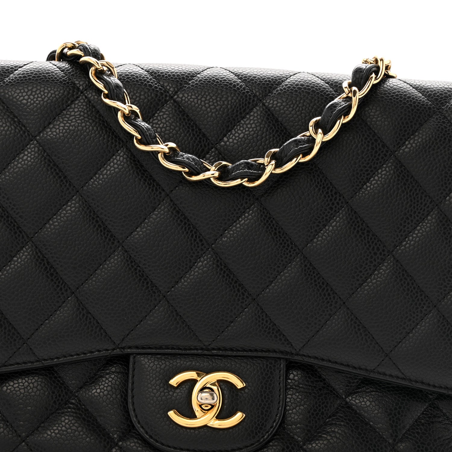 Caviar Quilted Jumbo Single Flap Black