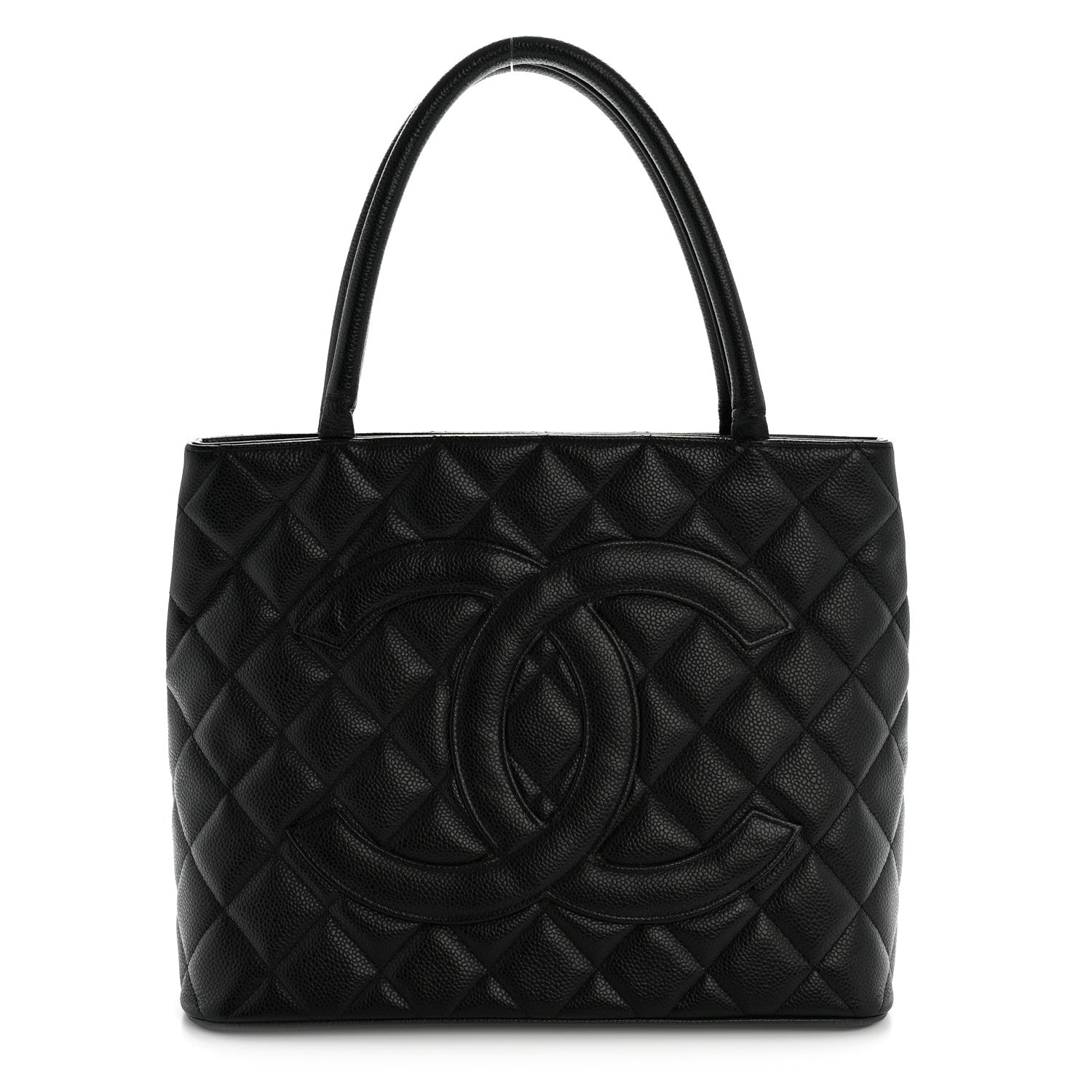 Caviar Quilted Medallion Tote Black