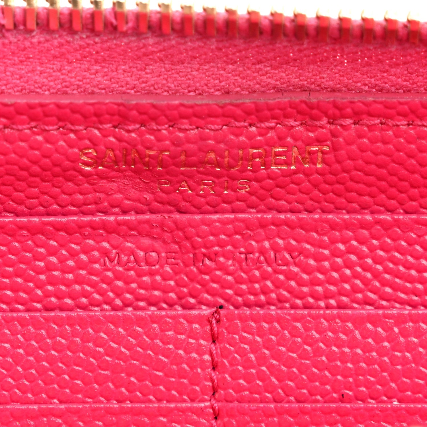 Grain De Poudre Matelasse Chevron Monogram Zip Around Wallet Fuchsia