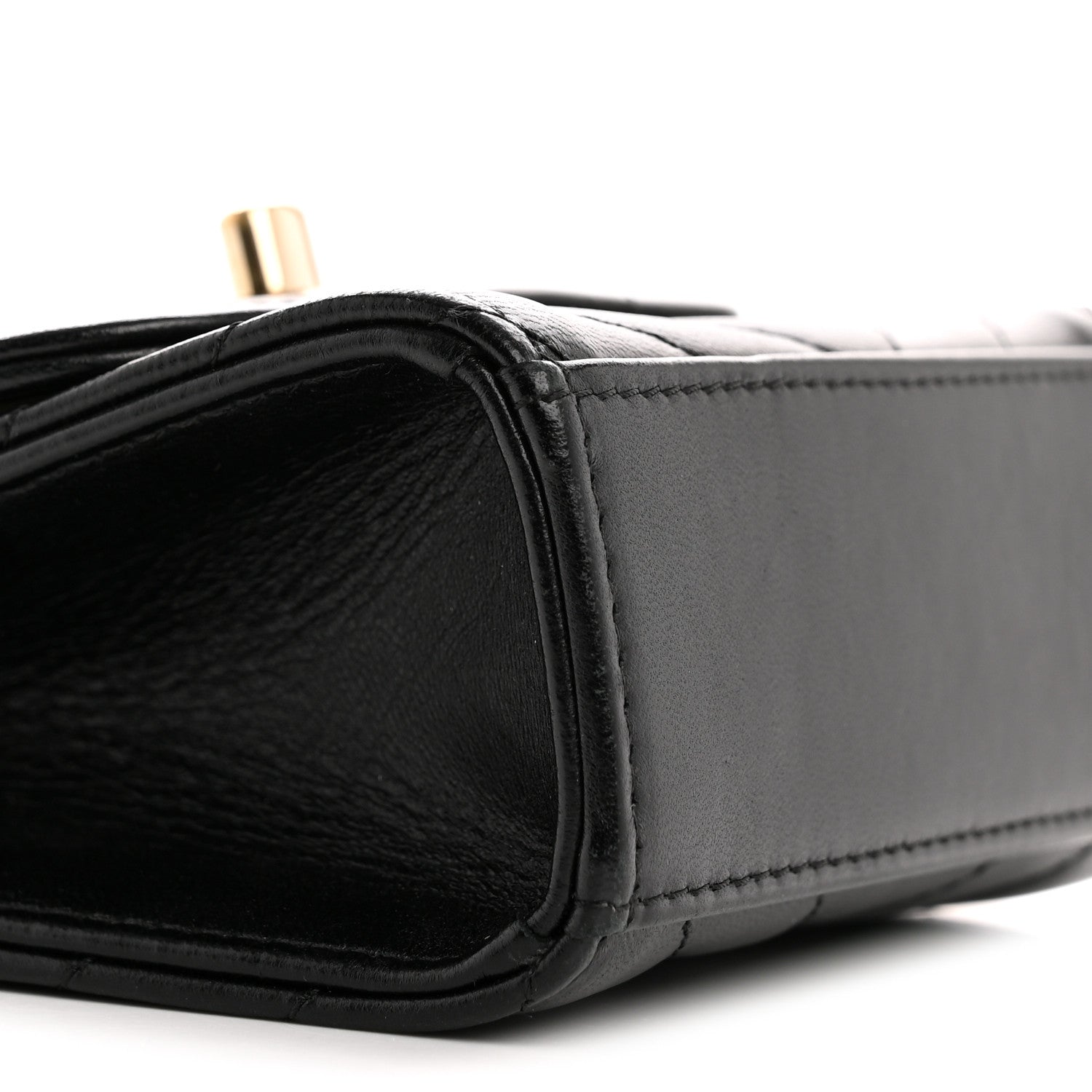 Lambskin Chevron Quilted Mini Trendy CC Chain Wallet Black