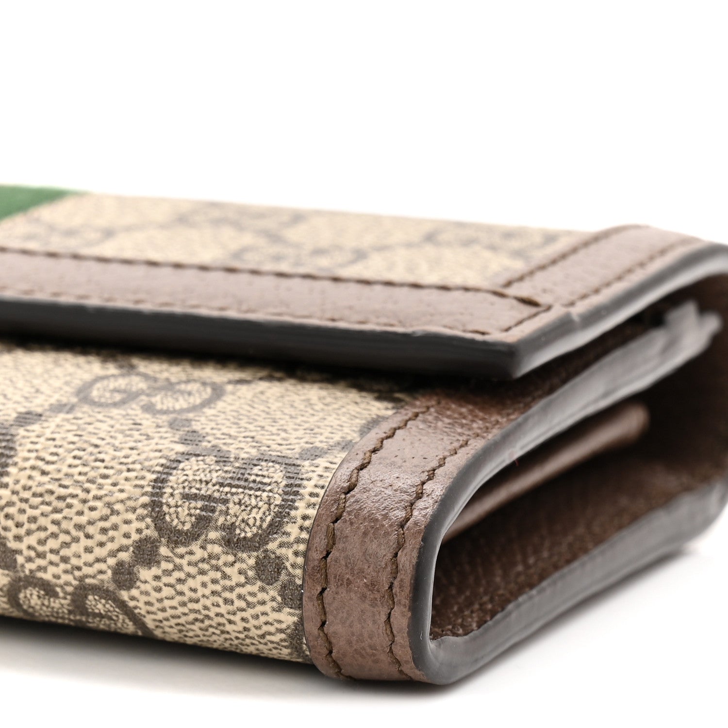 GG Supreme Monogram Web Ophidia Continental Wallet Brown