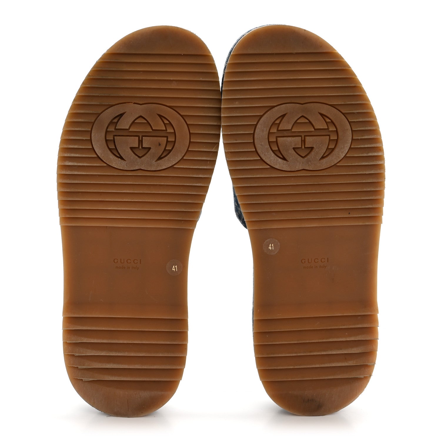 New Denim GG Monogram Angelina Platform 55mm Slide Sandals 41 Blue Tea