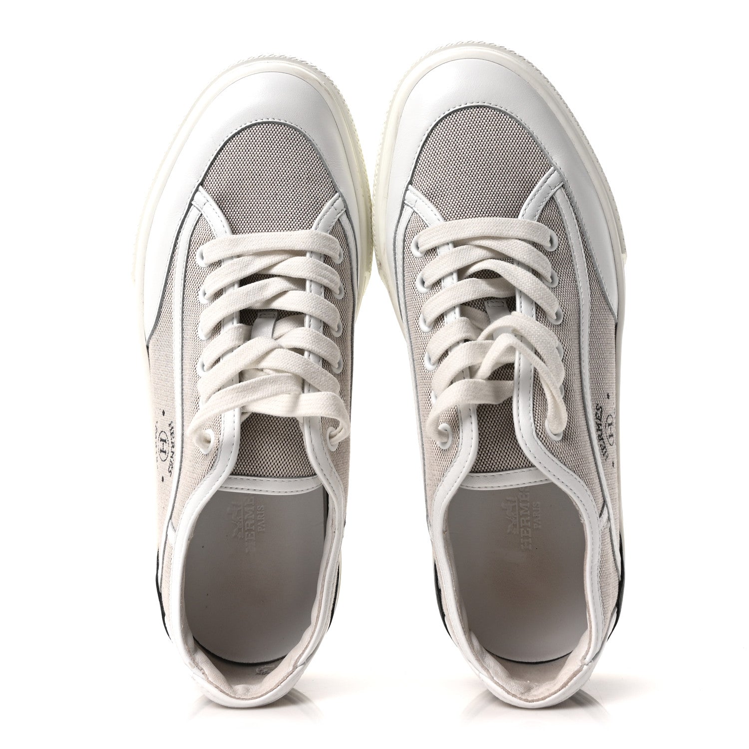 Canvas Calfskin Get Sneakers 39.5 Prunoir White