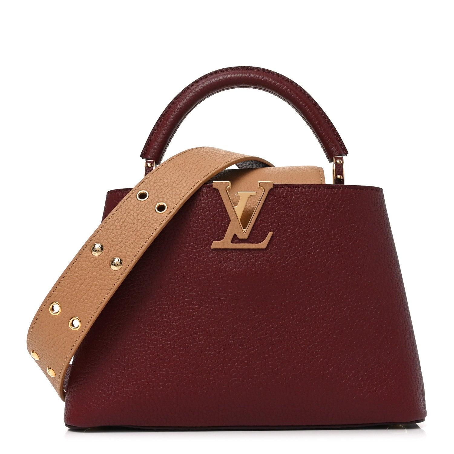 Taurillon Belted Capucines BB Bordeaux Arizona