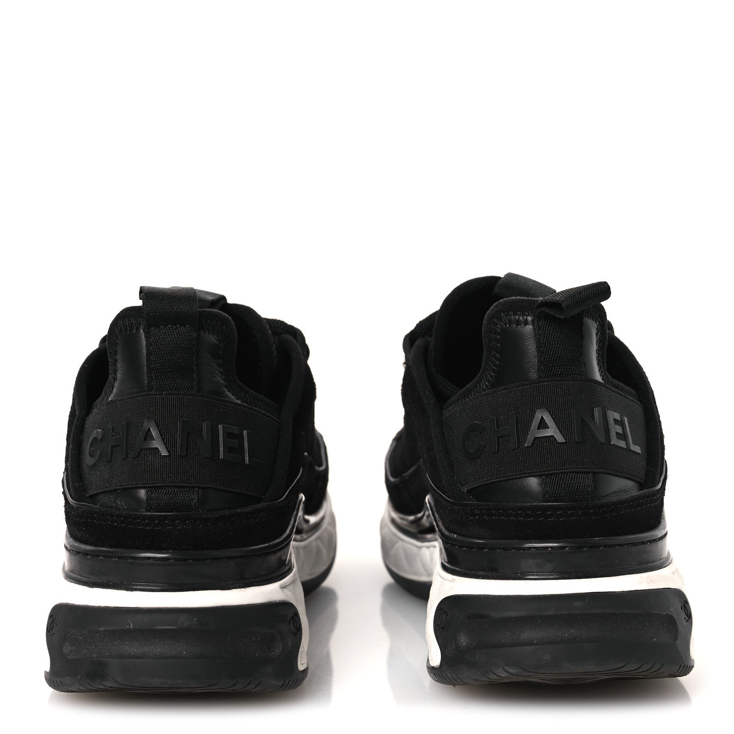 Suede Calfskin Nylon Grosgrain CC Sneakers 36 Black