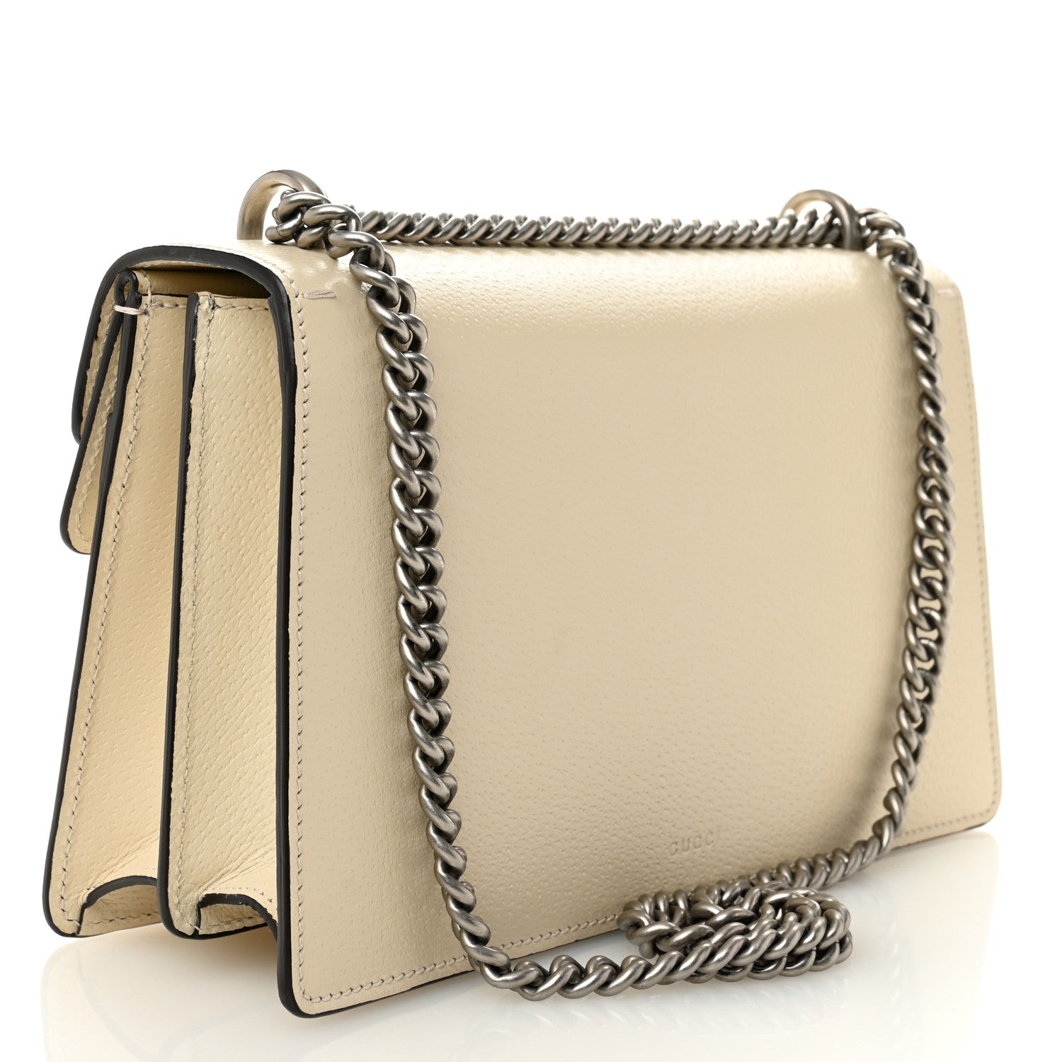 Textured Calfskin Crystal Small Dionysus Shoulder Bag Mystic White