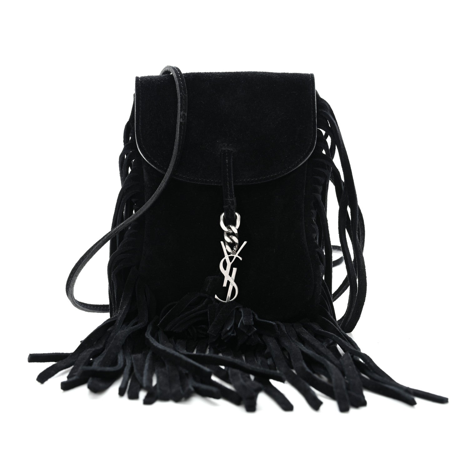Suede Fringe Toy Monogram Anita Crossbody Bag Black