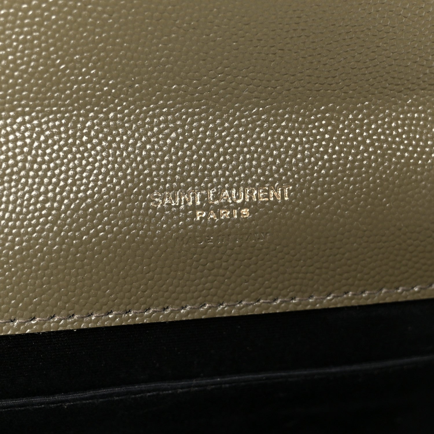 Grain De Poudre Textured Mixed Matelasse Triquilt Monogram Clutch Vert Kaki