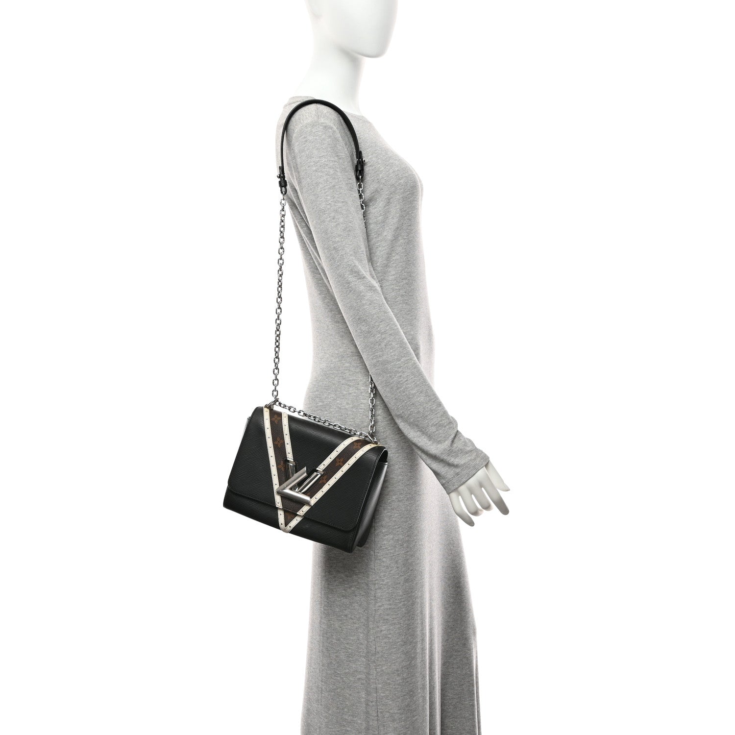 Epi Monogram Twist Shoulder Bag MM Black