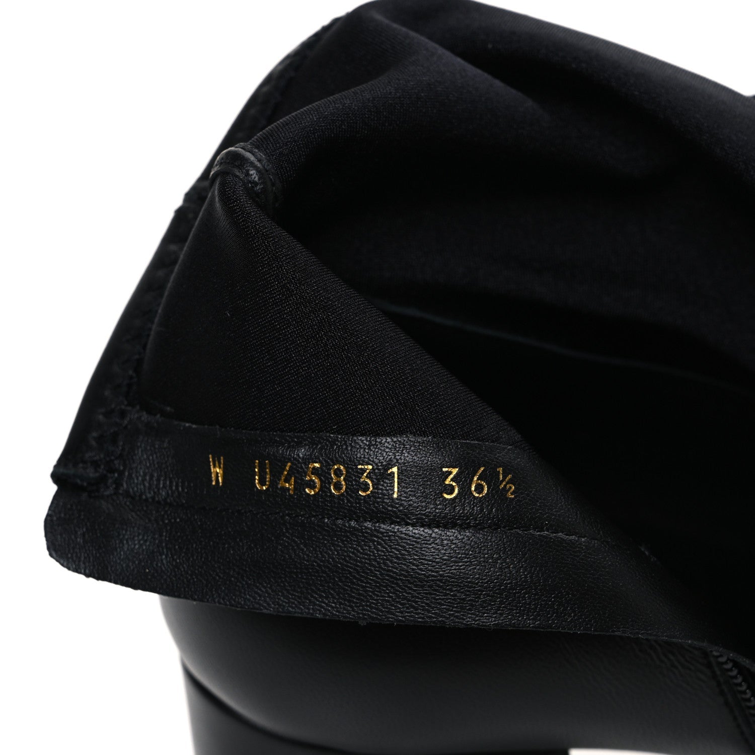Stretch Lambskin Cap Toe CC Short Boots 36.5 Black