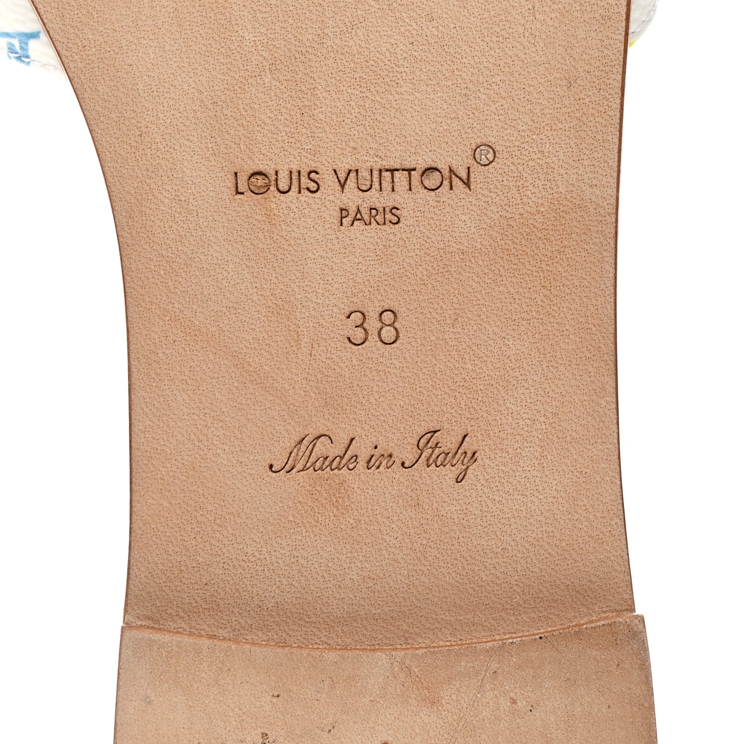 LV X TM Monogram Multicolor Frame Flat Mule Sandals 38 White Multicolor