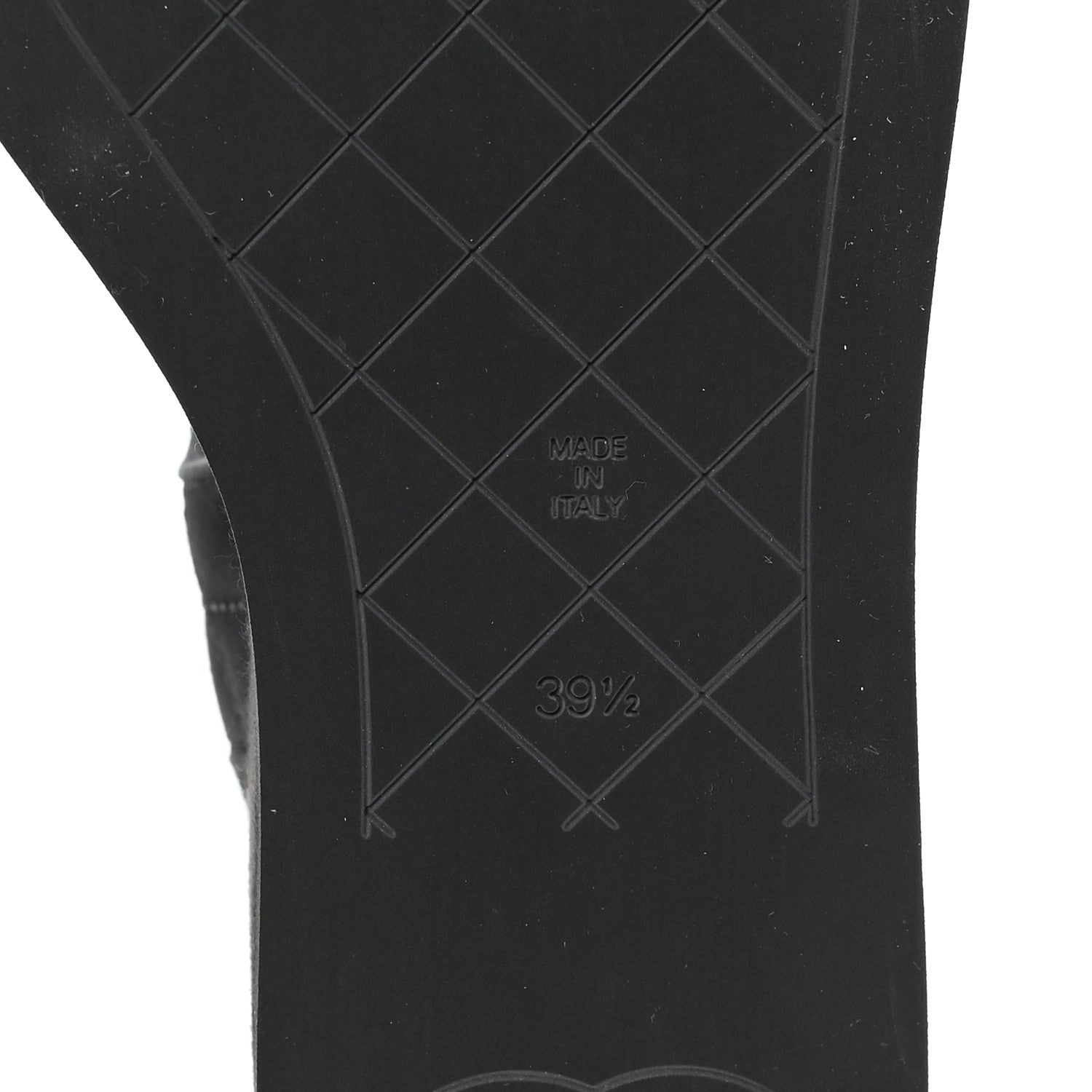 Grosgrain Quilted Crystal CC Platform Sandals 39.5 Black