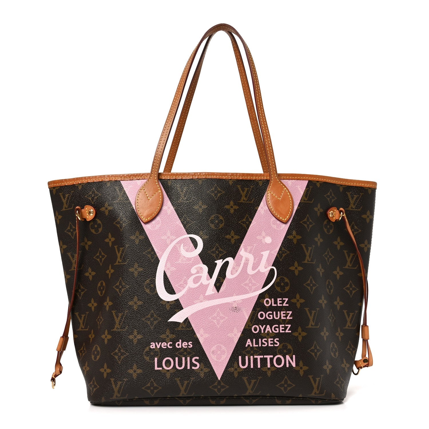 Monogram Sydney V Neverfull MM Rose Ballerine