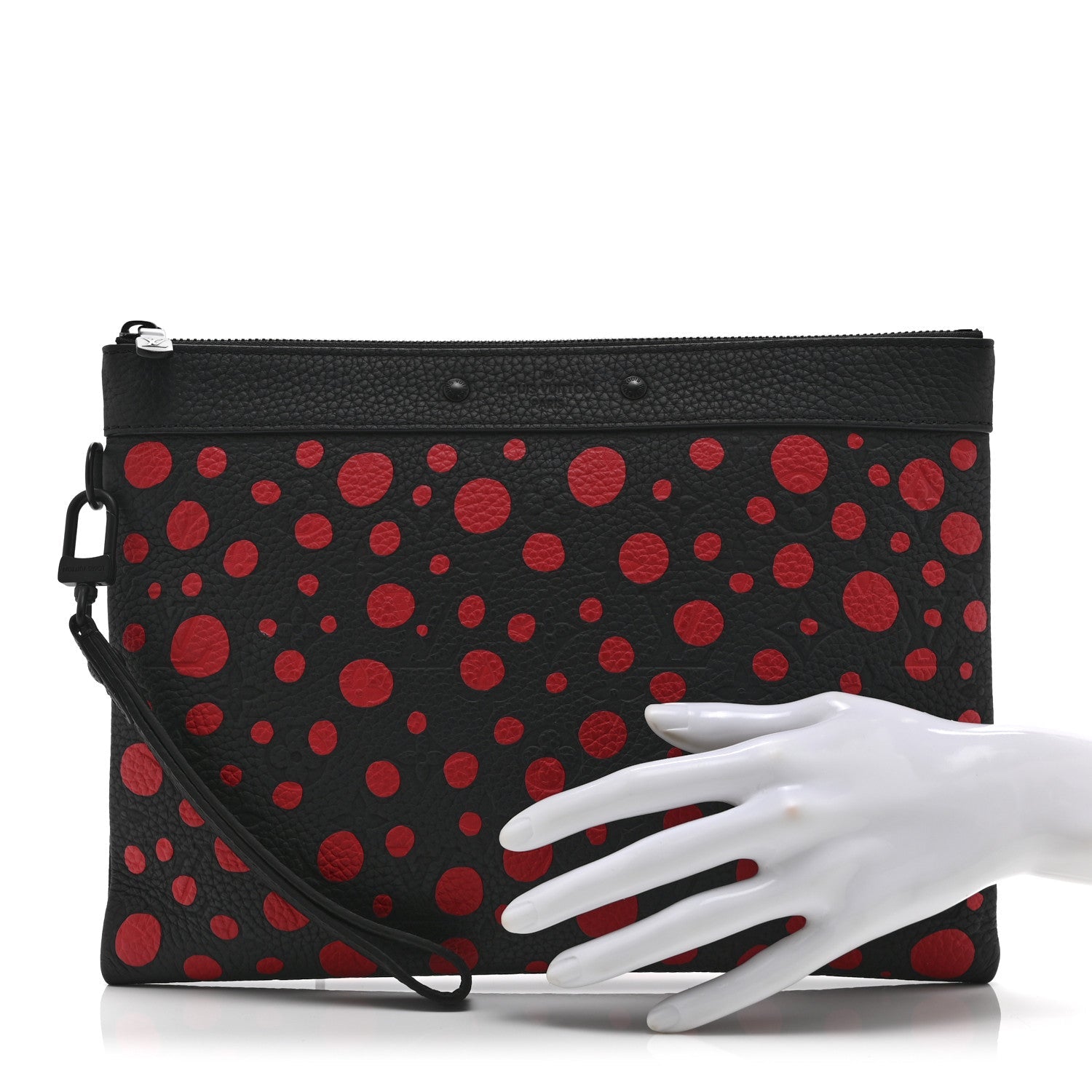 LV X YK Taurillon Monogram Pochette To-Go Black Red