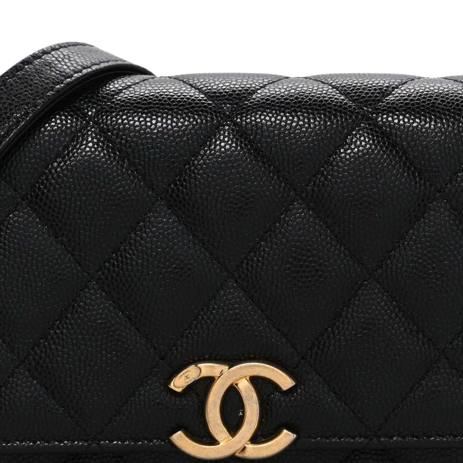Caviar Quilted Mini Bracelet On Chain Wallet On Chain WOC Black