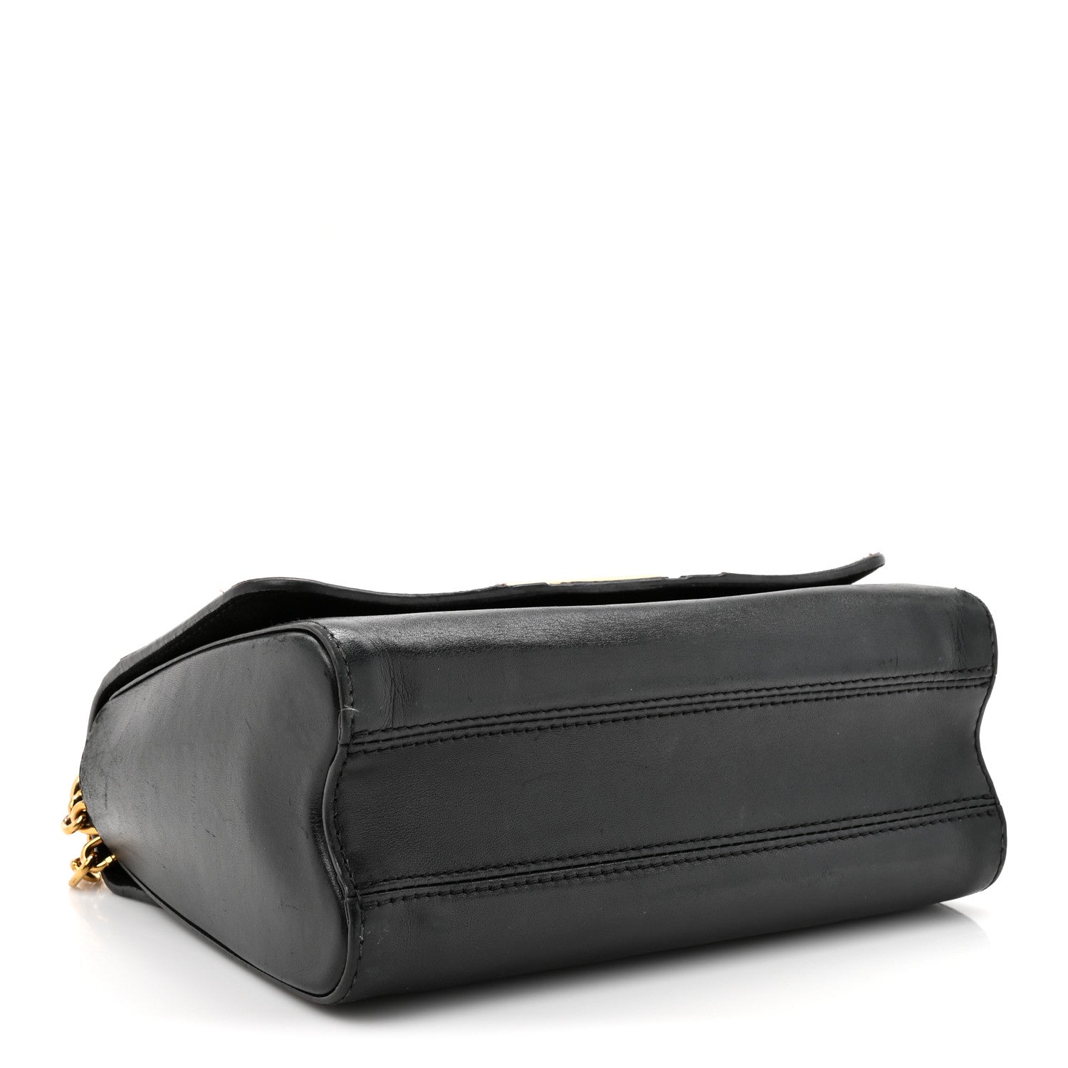 Veau Satin Monogram Twist Shoulder Bag MM Black