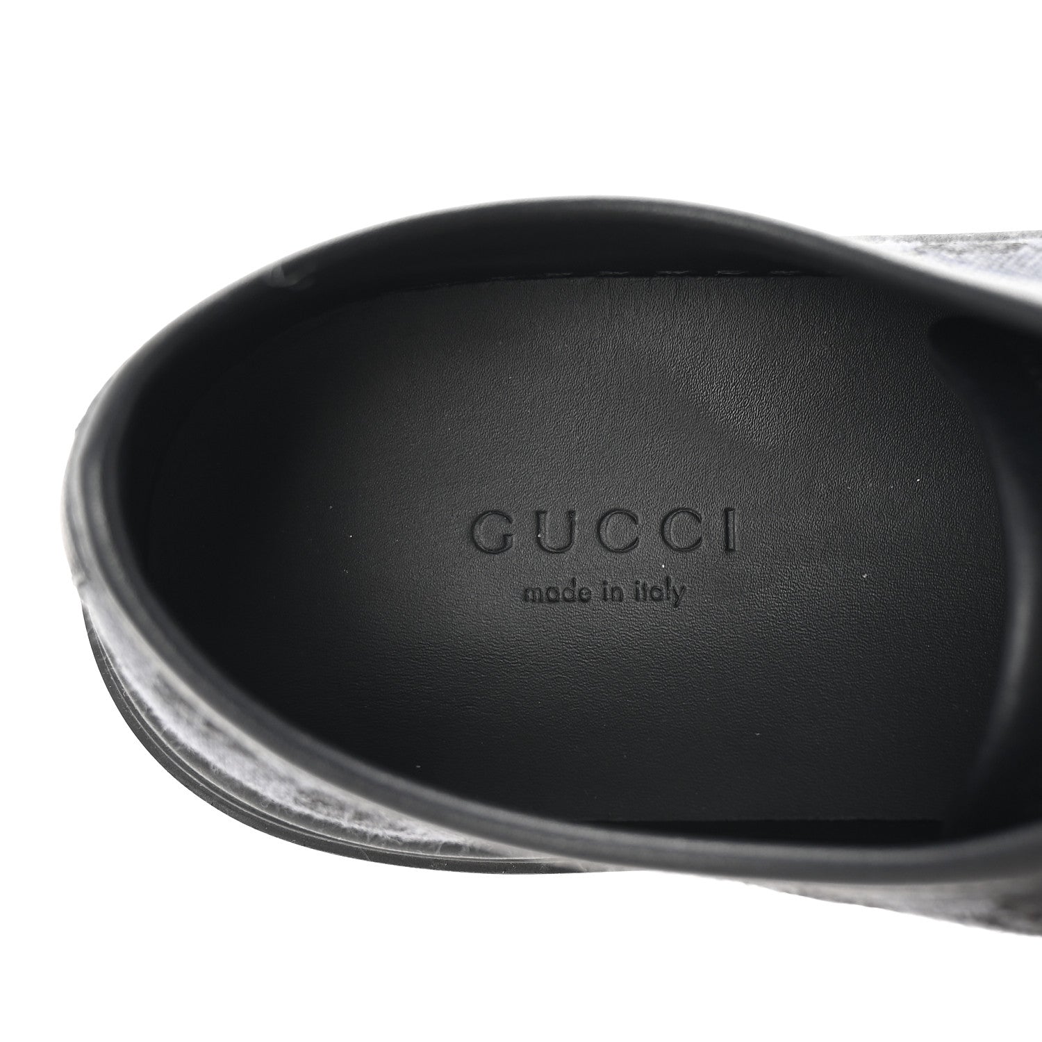 GG Monogram Calfskin Womens Low Top Sneakers 37 Piombo Black