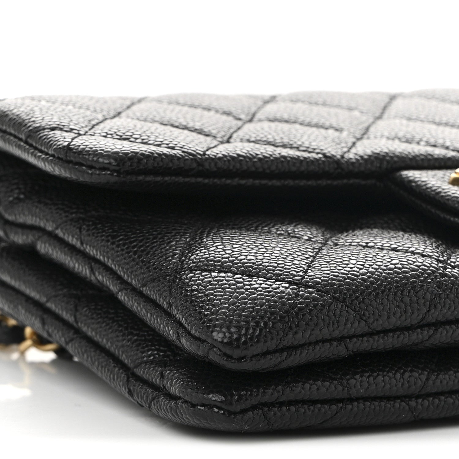 Shiny Caviar Pick Me Up Flap Belt Bag Black