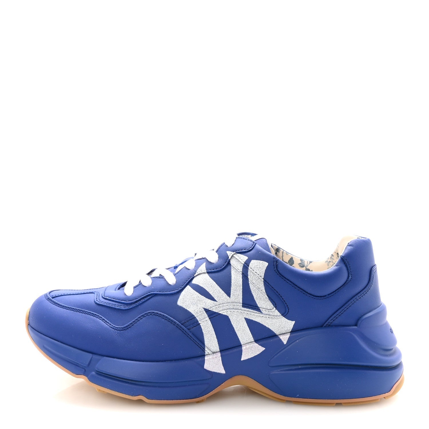 X MLB Calfskin NY Yankees Mens Rhyton Sneakers 8 Electric Blue