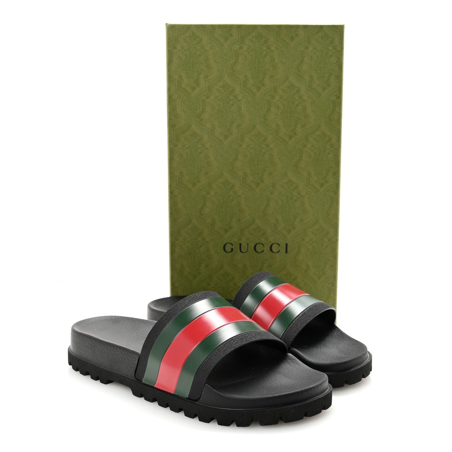 Rubber Web Mens Pool Slide Sandals 10 Black Green Red