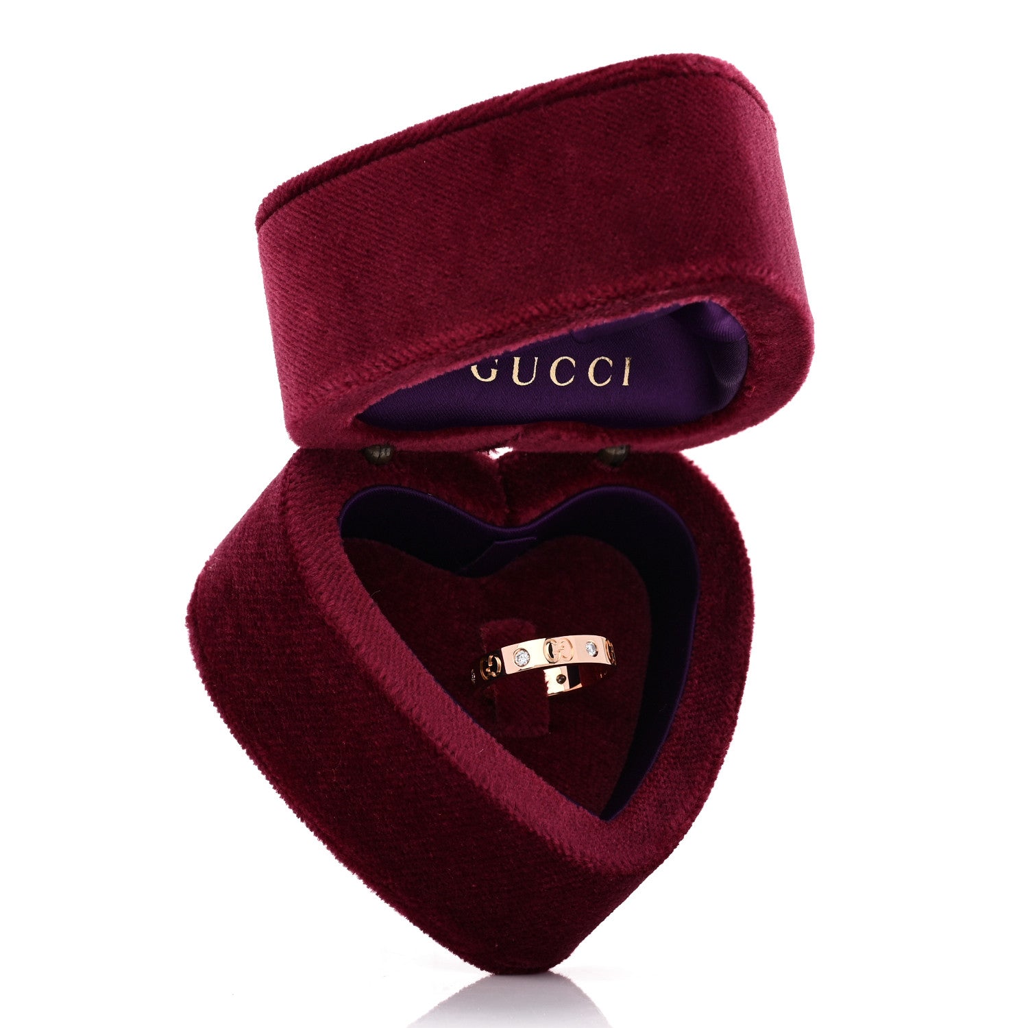 18K Rose Gold Diamond Icon Band Ring 54 6.75