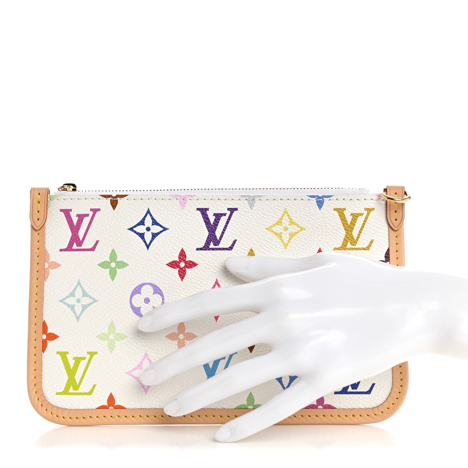 LV x TM Monogram Multicolor Carryall PM Pochette White