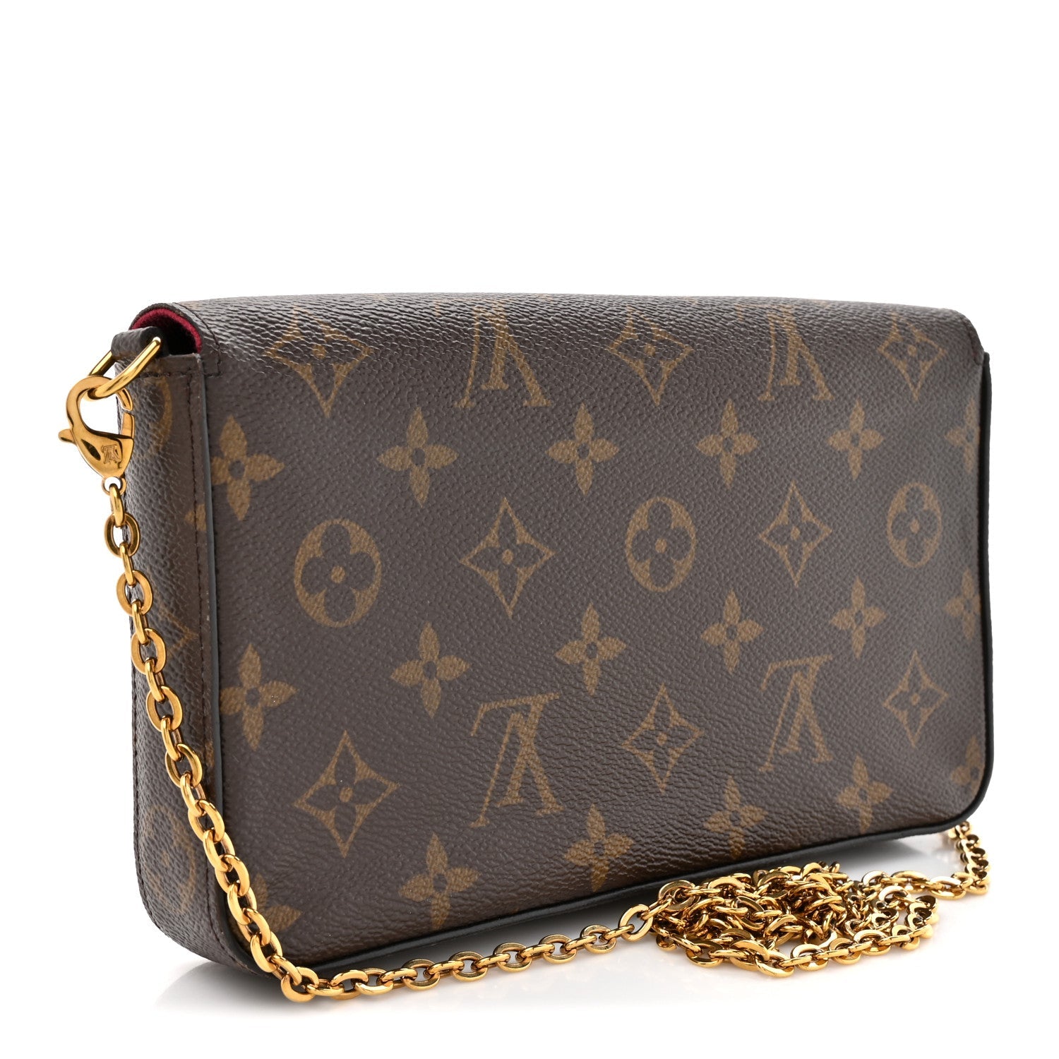 Monogram Pochette Felicie Chain Wallet Fuchsia