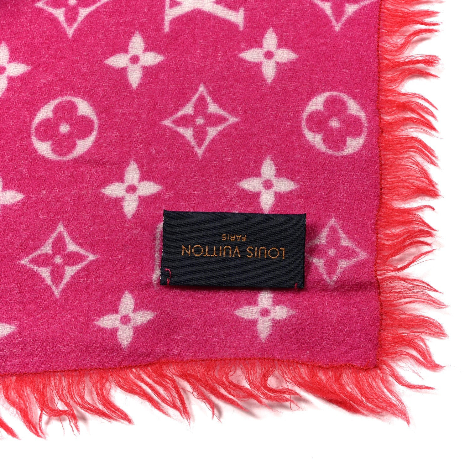 Wool Monogram Telling Stole Red