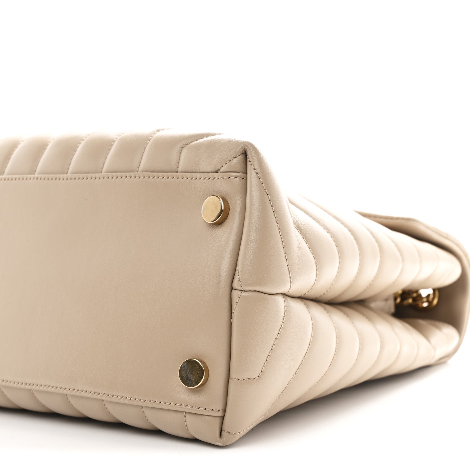 Calfskin Matelasse Large Loulou Monogram Chain Satchel Dark Beige