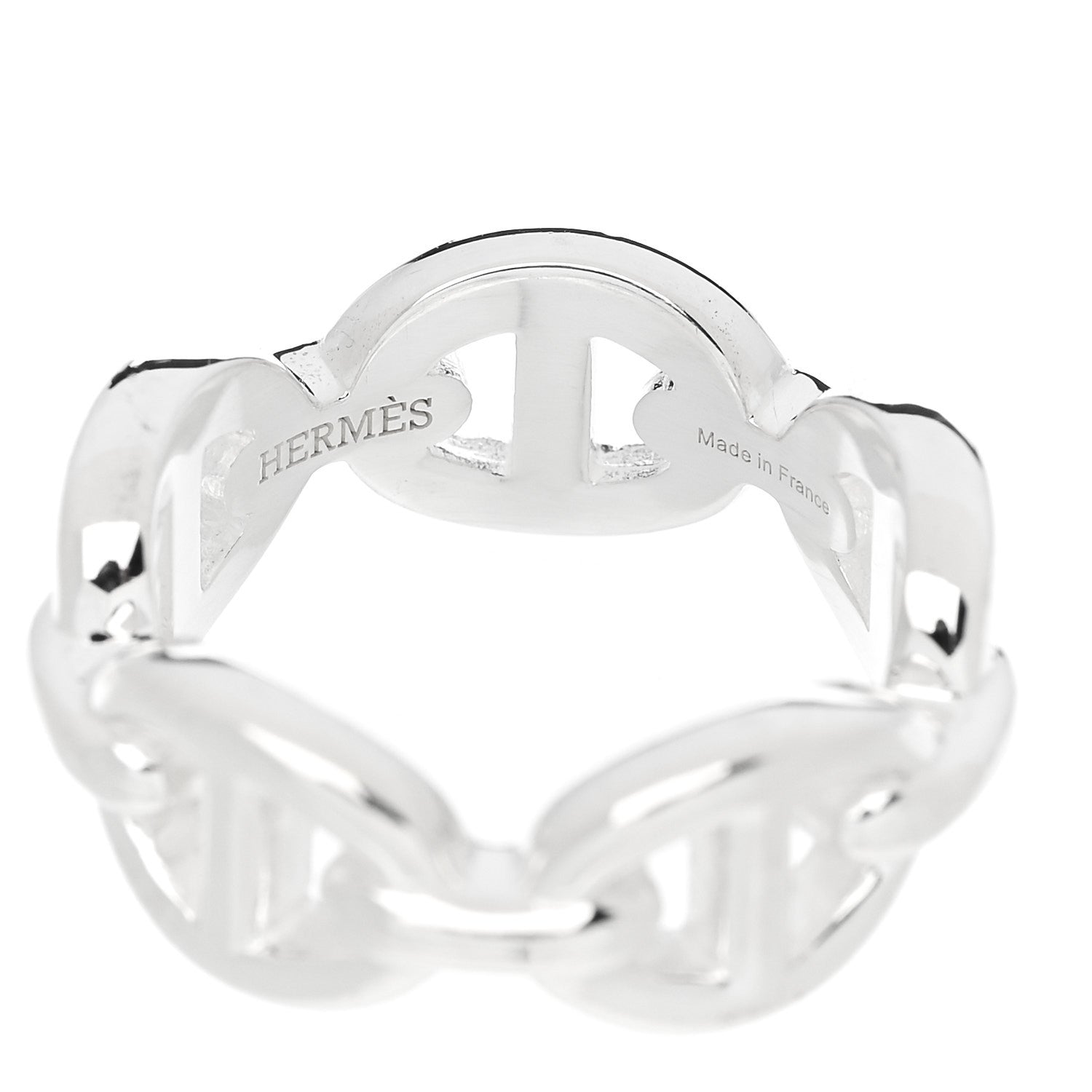 Sterling Silver PM Chaine d'Ancre Enchainee Band Ring 47 4.25