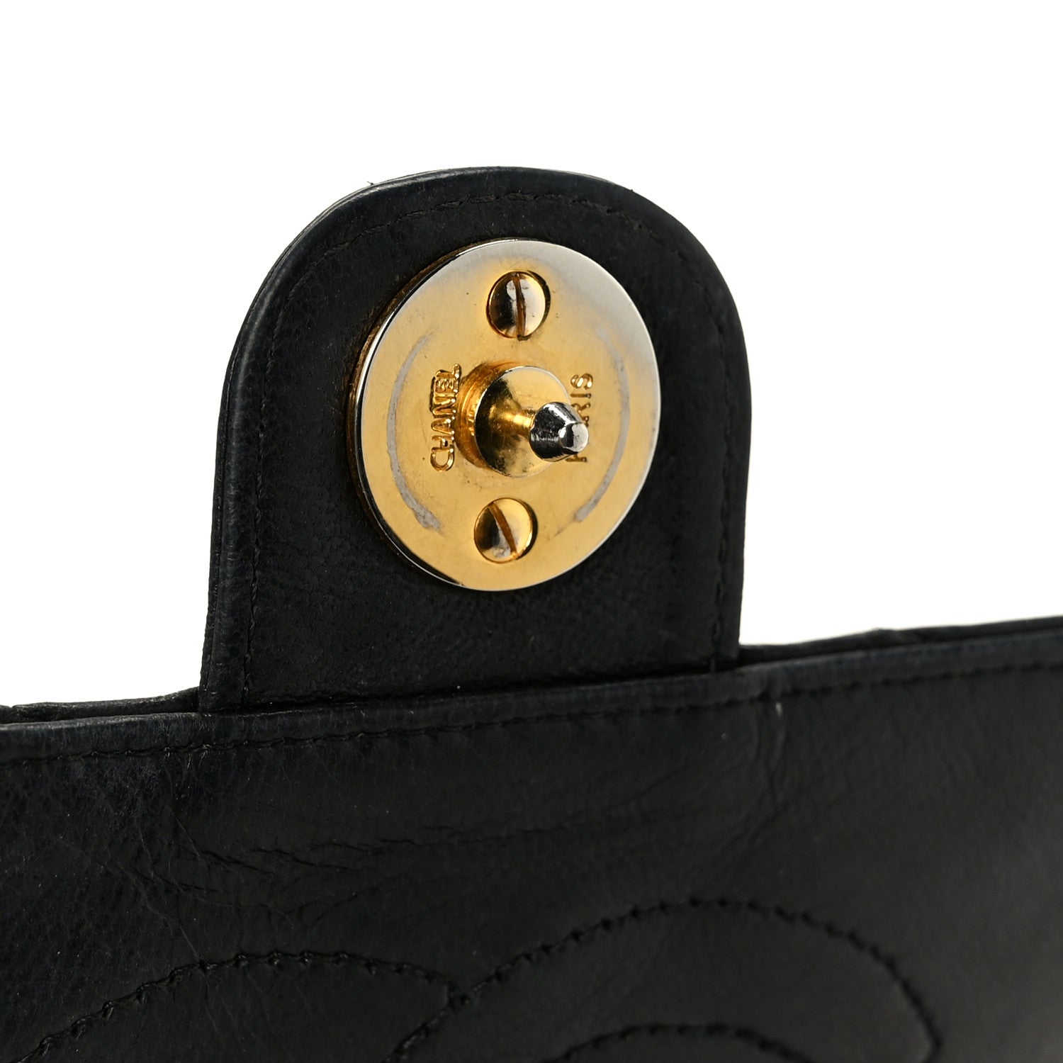 Lambskin Quilted Medium Single Flap Black