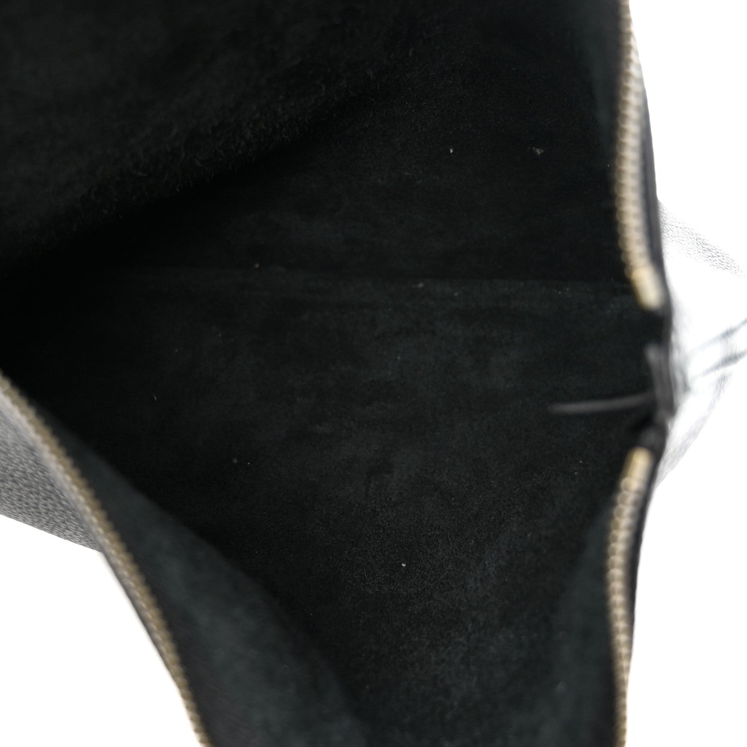 Pebbled Calfskin Medium Logo Portfolio Clutch Black