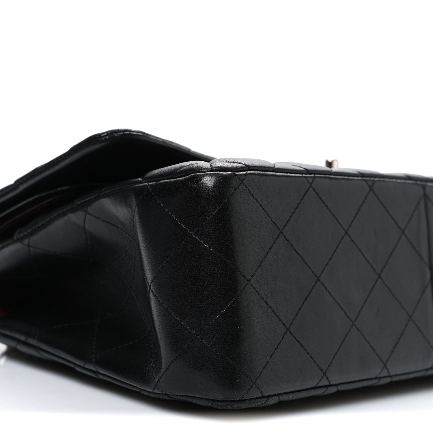 Lambskin Quilted Jumbo Double Flap Black