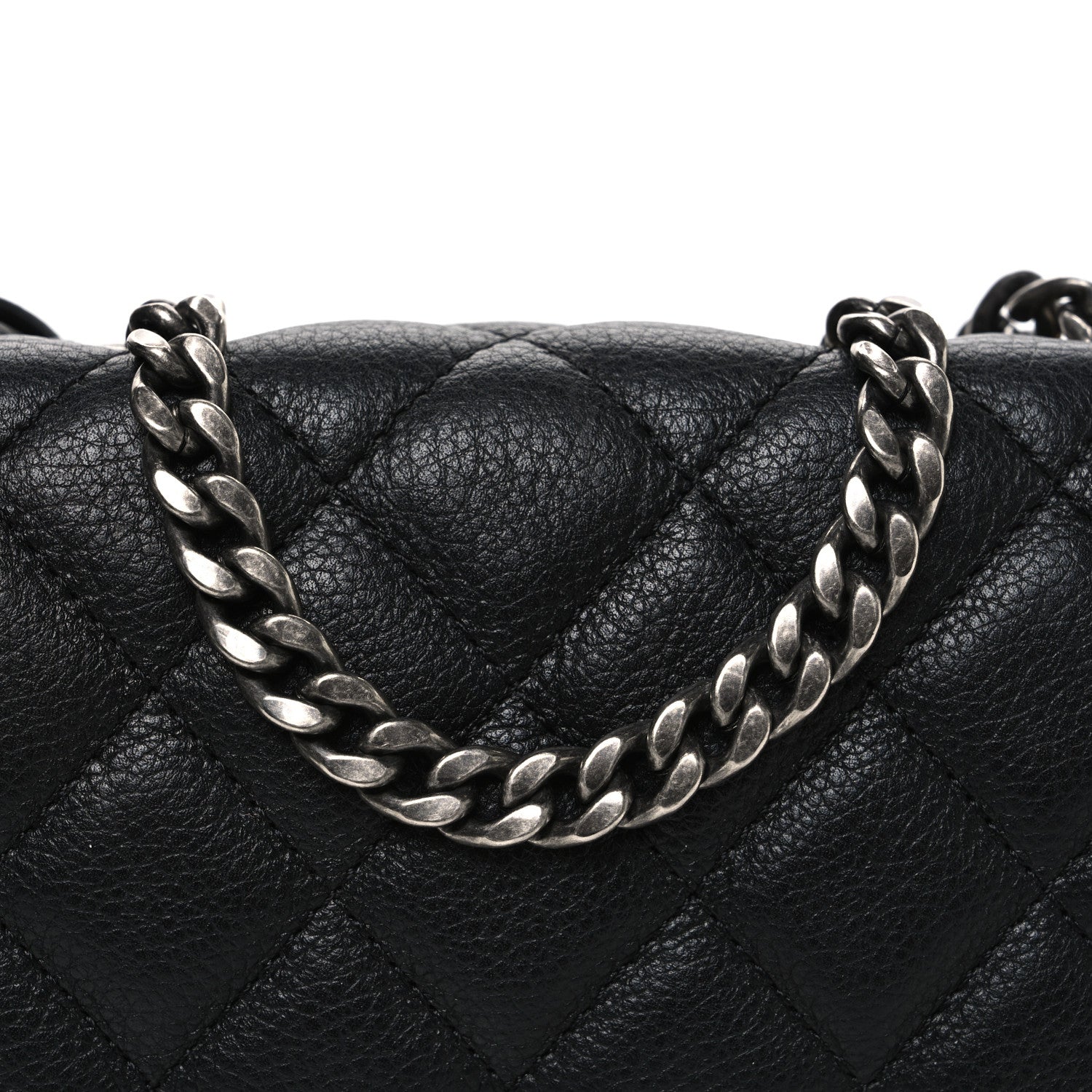 Calfskin Quilted Casual Pocket Messenger Flap Black