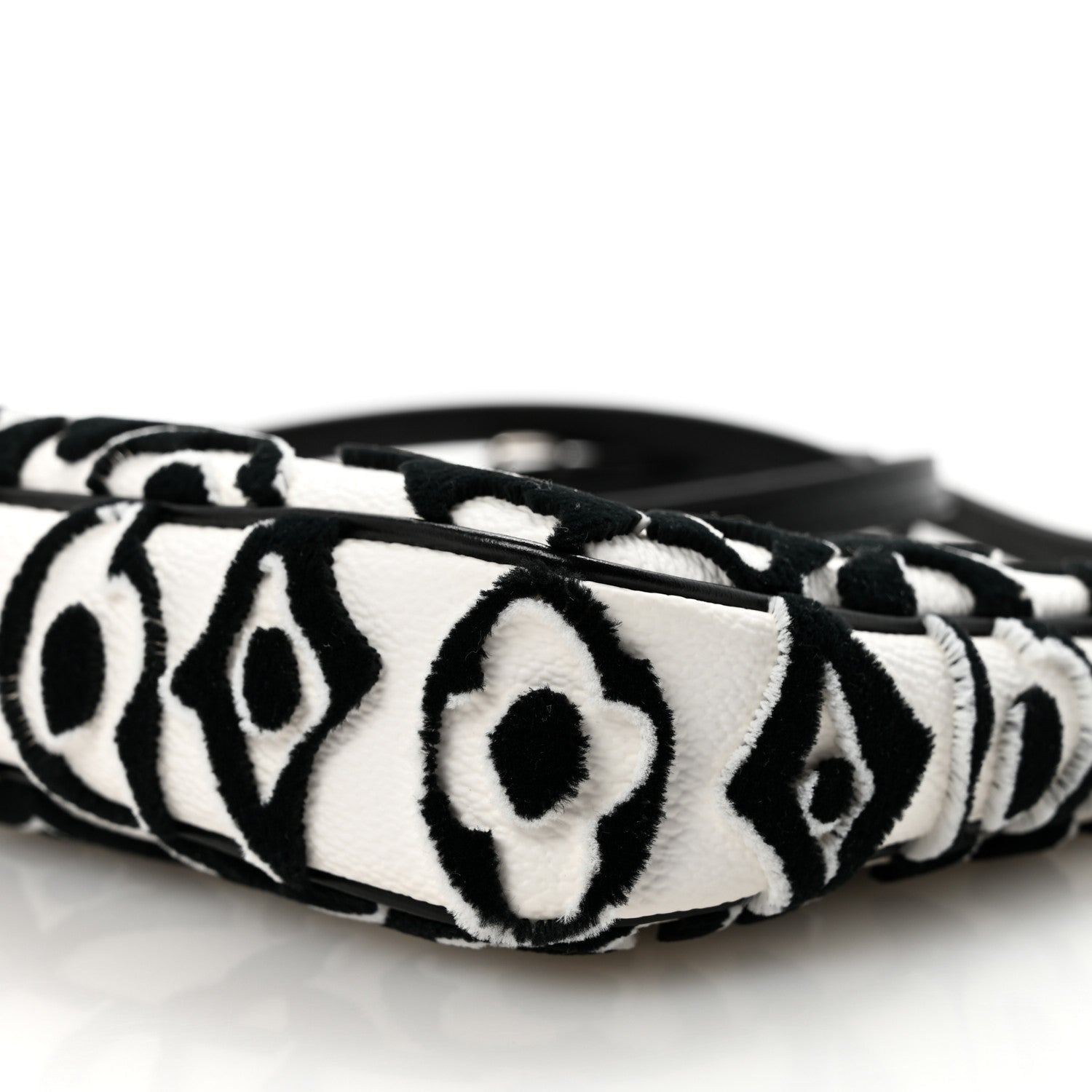 X UF Tufted Monogram Pochette Accessories White Black