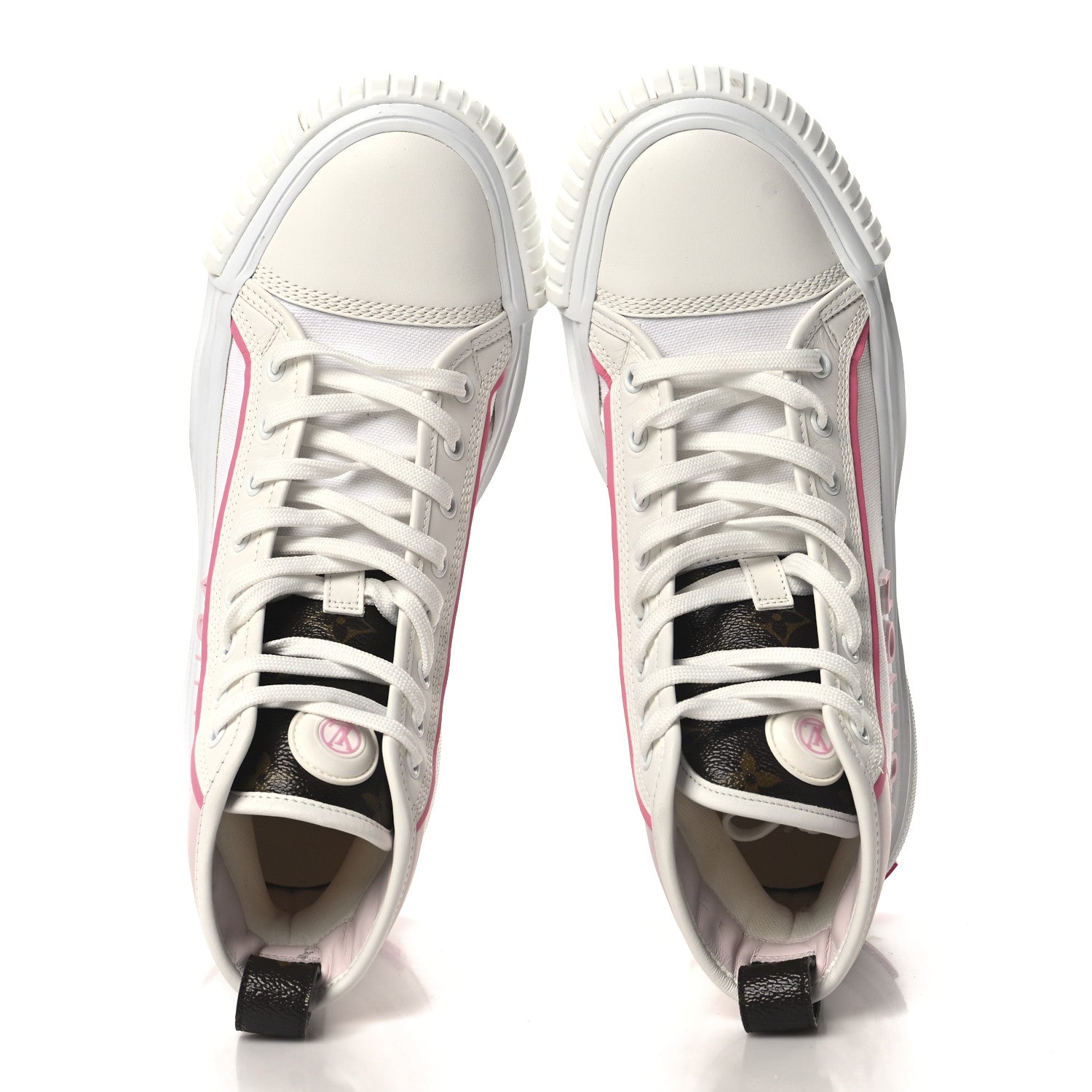 Canvas Monogram LV Squad Sneaker Boots 39 White Pink