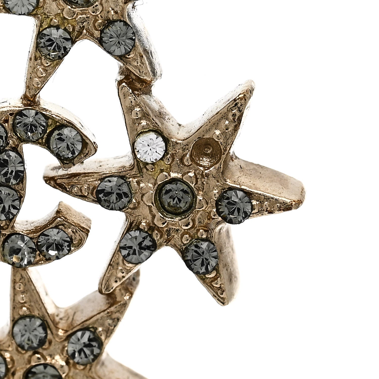 Crystal CC Star Earrings Gold