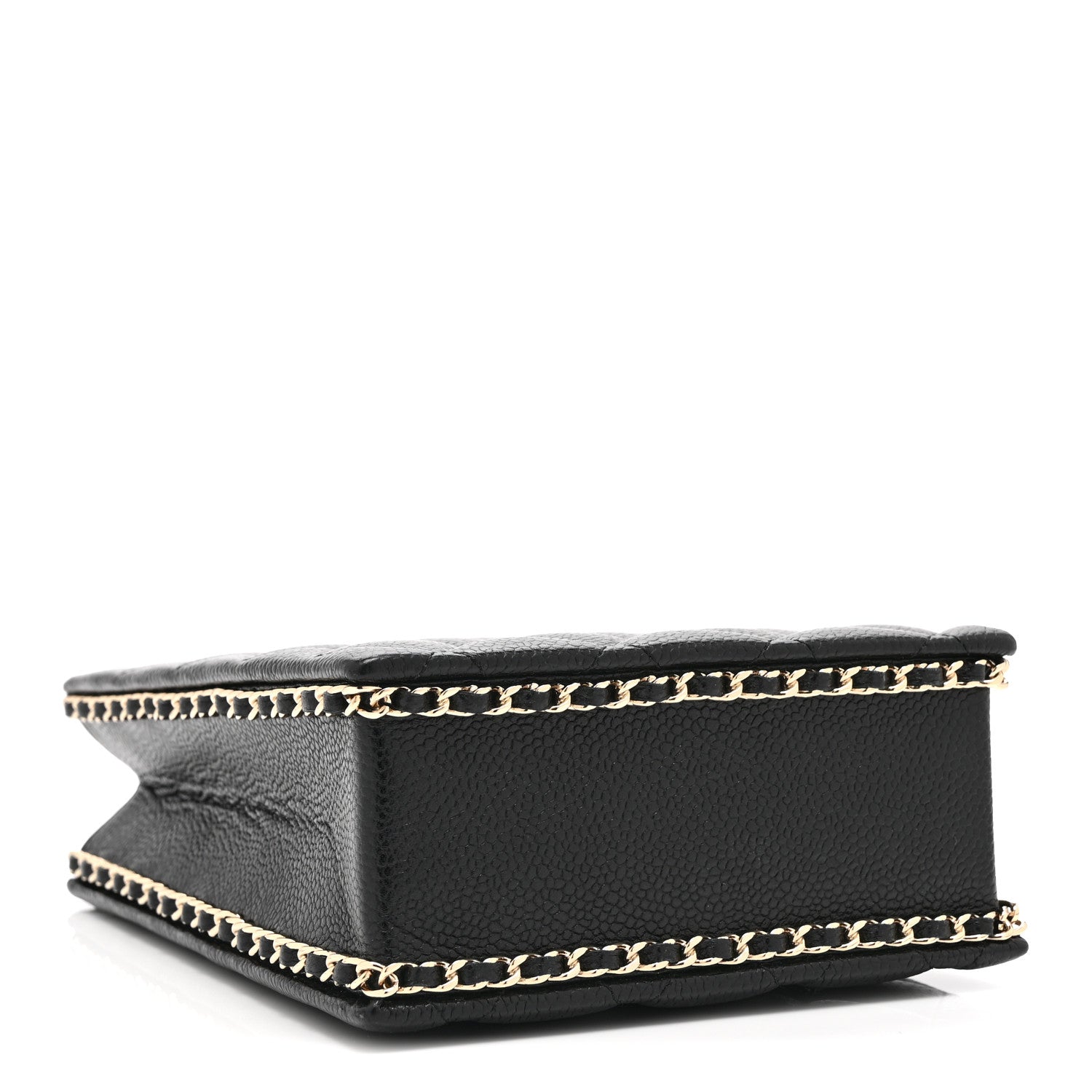 Caviar Quilted Evening Box Bag Black