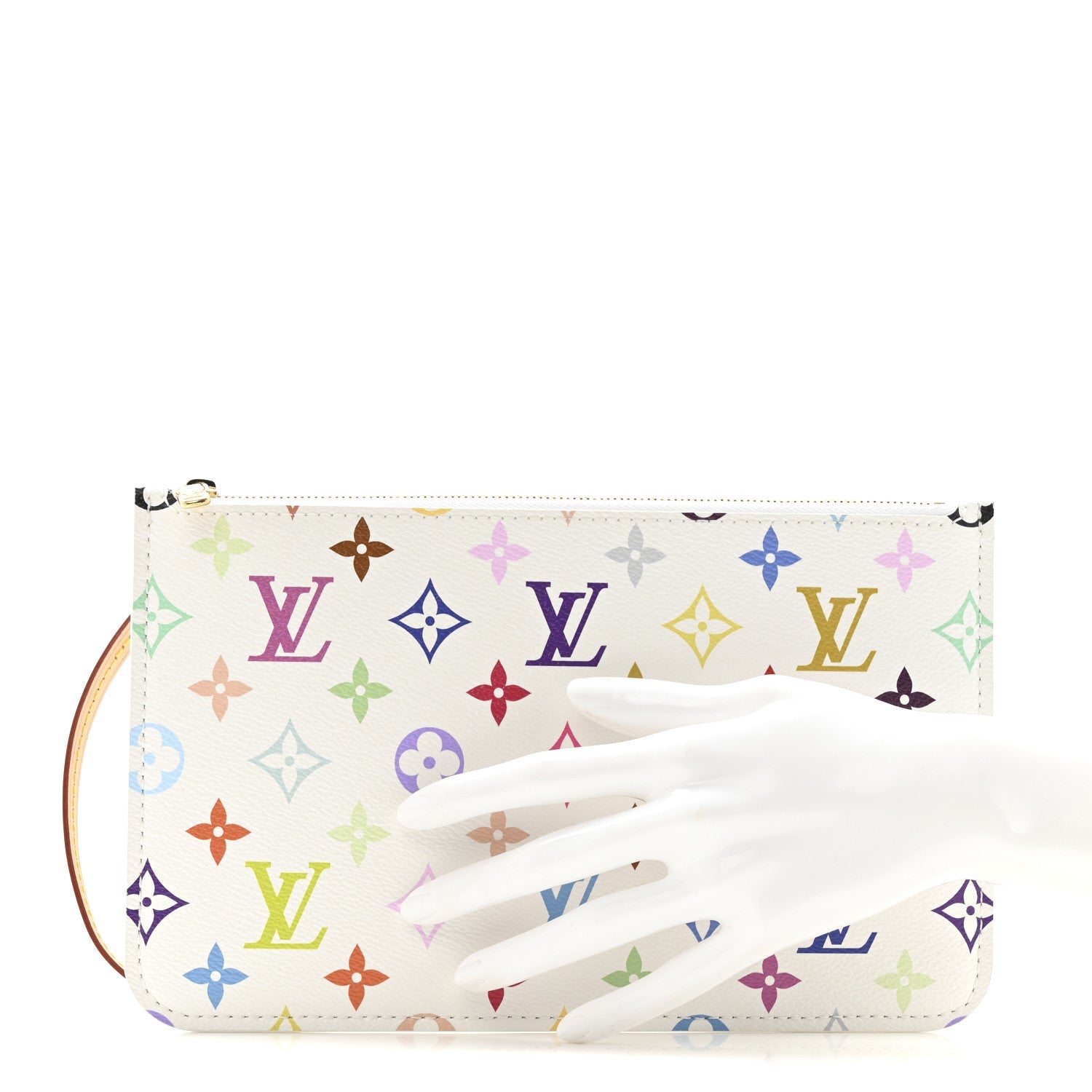 LV X TM Monogram Multicolor Neverfull Pochette White