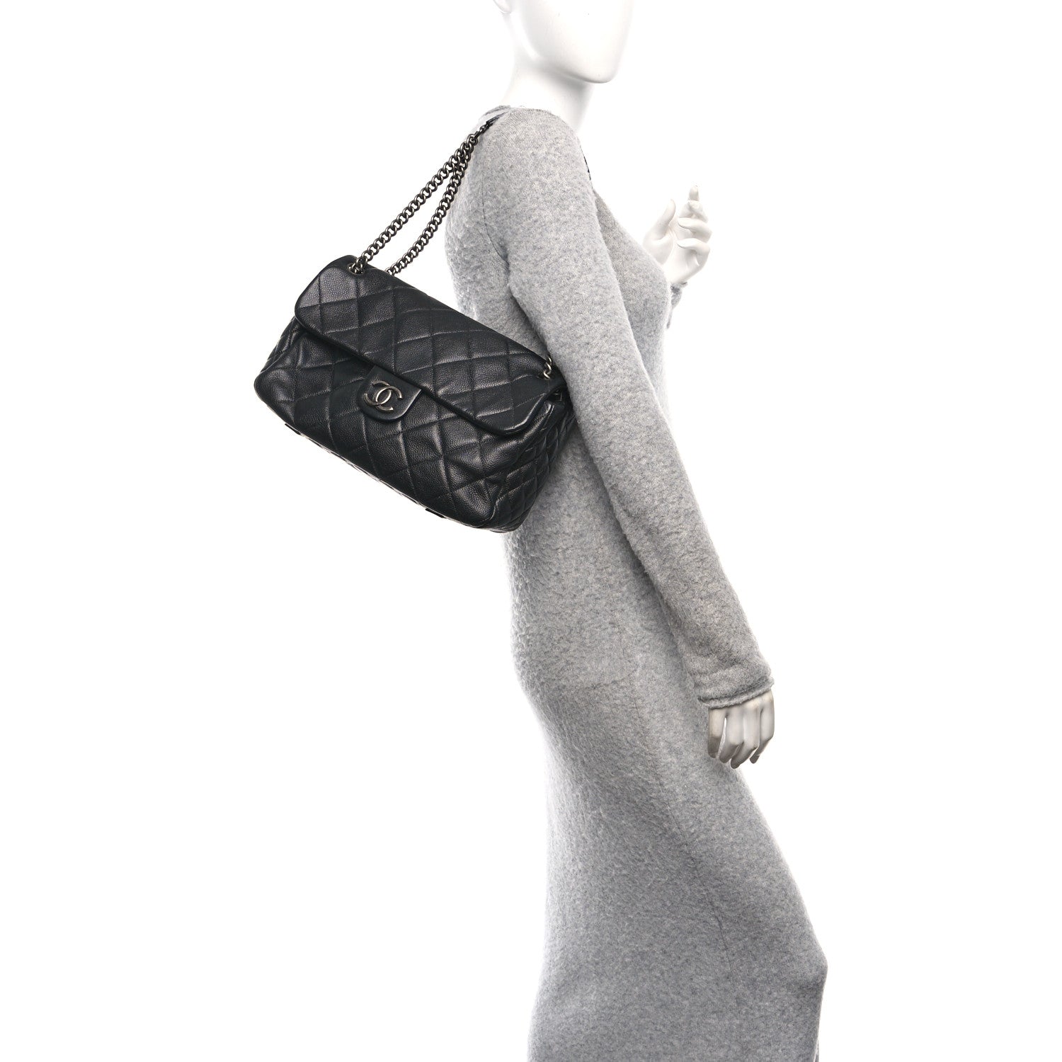 Caviar Quilted Coco Casual Flap Black