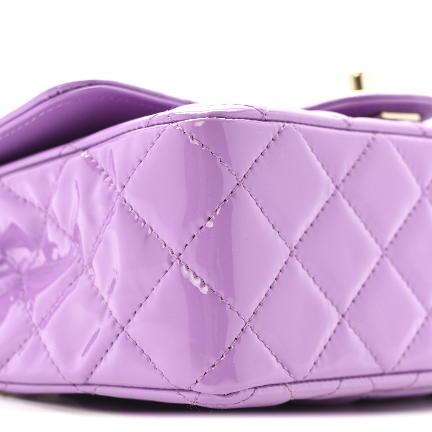 Patent Quilted Mini Rectangular Flap Purple